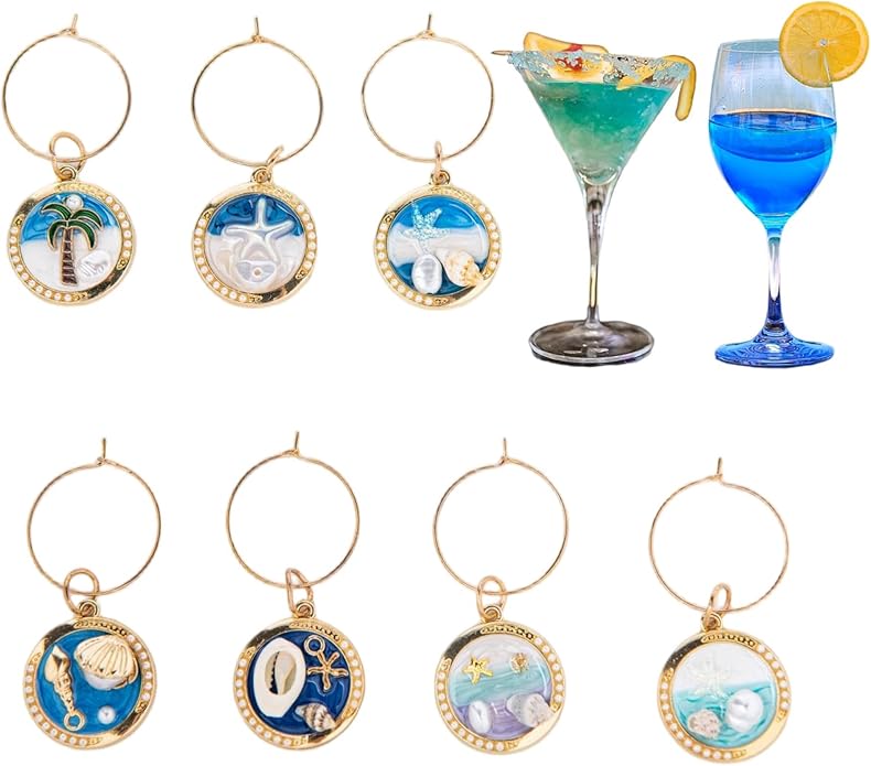 24Pcs Wine Glass Charms & Markers by Unknown