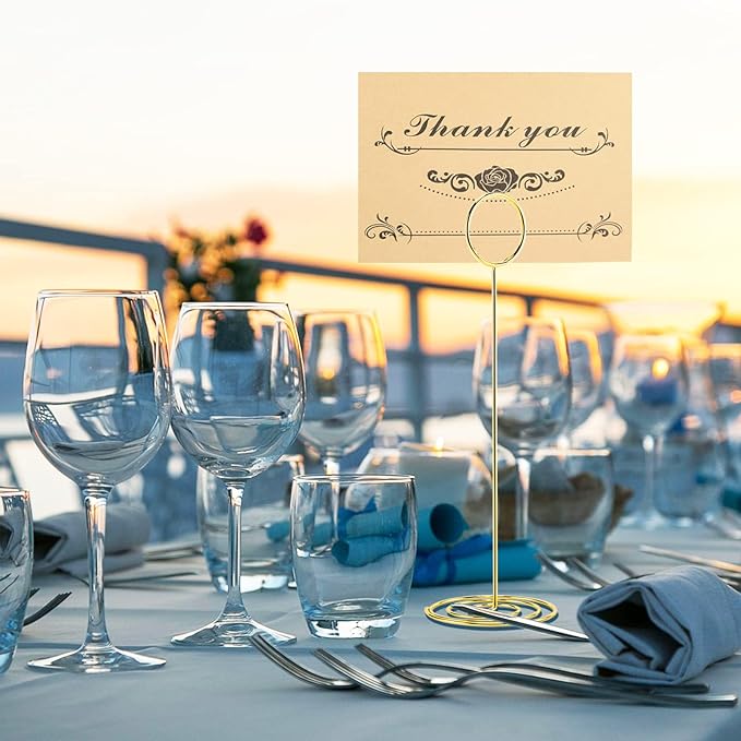 10Pcs Place Card Holder, Table Number Holders, Wire Picture Holder, Table Card - Image 4