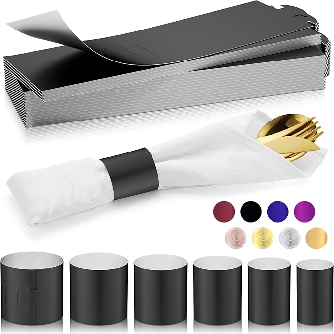 Polymer Material Reusable Napkin Band, Glue-Free Tear-Proof Water Resistant by Unknown