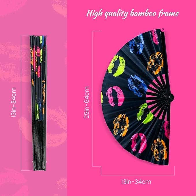 SYNTECSO Hand Fans for Women Foldable, Boots on The Ground Fan, Rave Fan for - Image 2