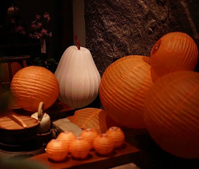 Orange Paper Lanterns Decorative 10pcs Party Hanging Decorations - Image 2