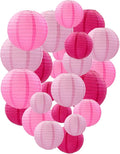 Pink Paper Lanterns Decorative, Chinese/Japanese Hanging Round Paper Lanterns by Tim%26Lin