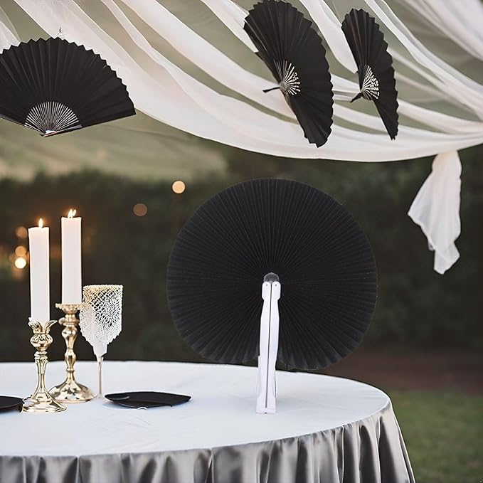 12 Packs Decorative Paper Folding Hand Fans Handheld - Image 3