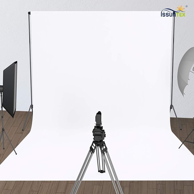 ISSUNTEX 5X6.5 ft White Background Backdrop, Photo Studio, Collapsible High - Image 2