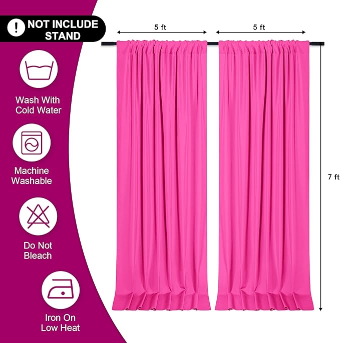 DWCN 10x7 FT Backdrop Curtains for Parties, Photography Backdrop Drapes - Image 2