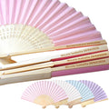 25 Sets Personalized Pink Hand Fans, Custom Engraved Folding Fans by HaEnLab