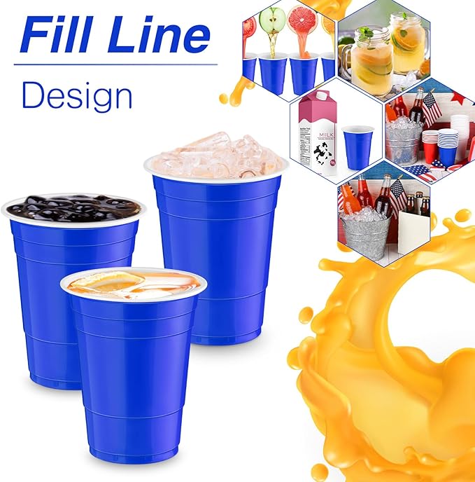 100 Pack 16 Ounce Halloween Plastic Party Cups Disposable Heavy Duty Drinking - Image 3