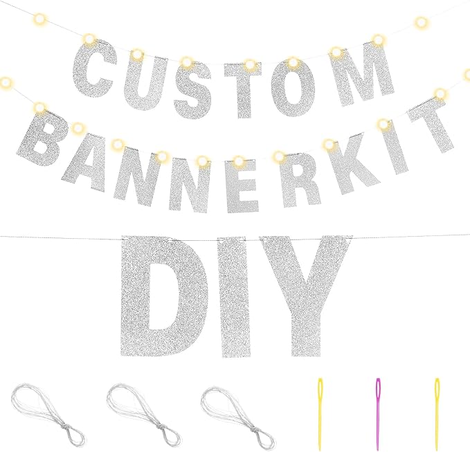 TaoBary 112 Pcs DIY Letter Kit Glitter Customizable Banner Letters Include 107 - Image 3
