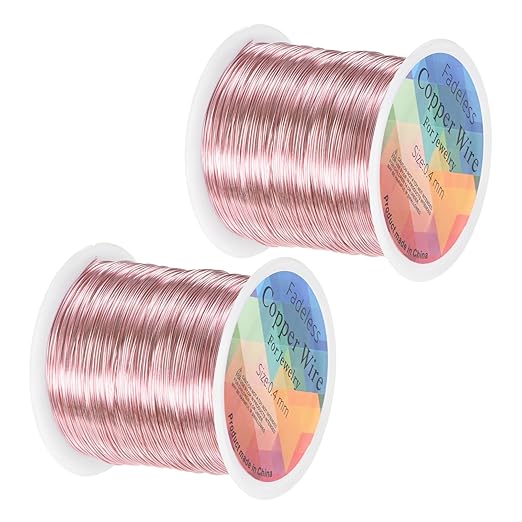 2-Rolls 0.4mm Jewelry Wire, 26 Gauge 328FT Craft Wire Copper Beading Wire by MMETERXITY