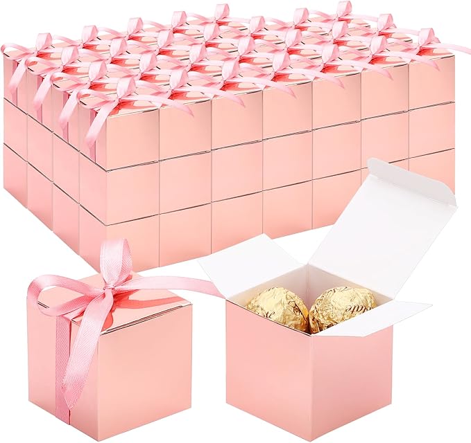 EUSOAR Candy Boxes Party Favors, Square Bakery Cookies Box Paper Chocolate by EUSOAR