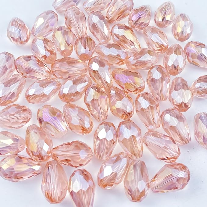 50pcs 10x15mm Teardrop Crystal Glass Beads Vertical Hole Faceted Glass Teardrop by ChooseBeadsChooseHonkoolly