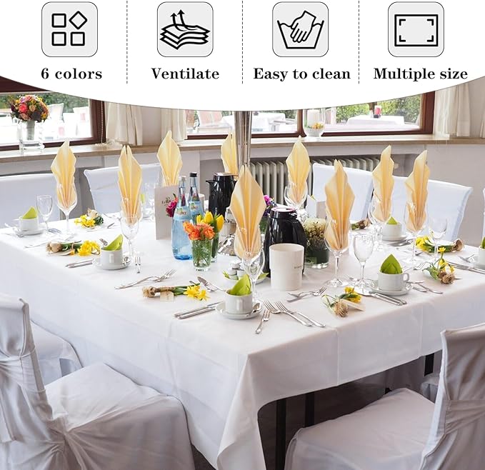Fitable 6 Pack Square Tablecloths - Image 8