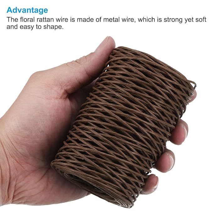 PATIKIL 164 Feet Floral Bind Wire Wrap Twine, 2mm Florist Wire Iron Wire Paper - Image 4