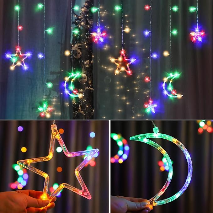 PUHONG Christmas String Lights, 138 LEDs Curtain Lights - Image 7