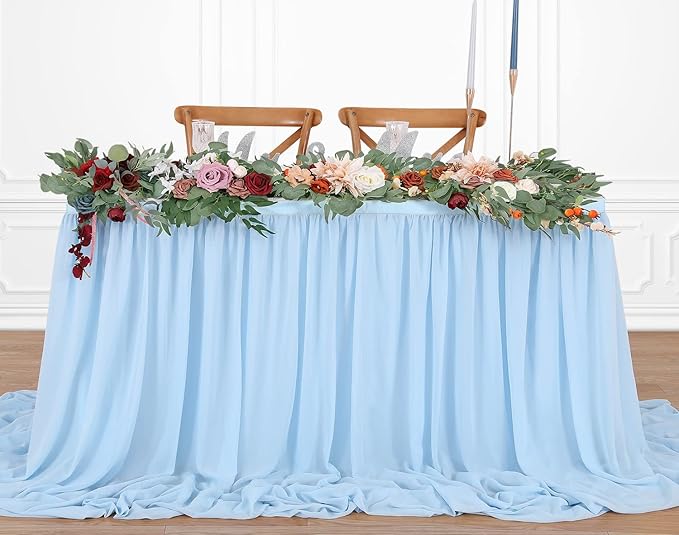 9ft Baby Blue Table Skirt Baby Shower Tablecloth - Image 6