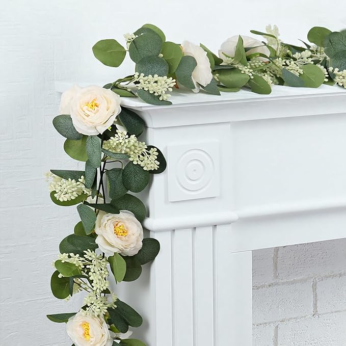 MAKHOT 2PCS 6.6Ft Artificial Eucalyptus Garland, and Home Decor. - Image 3