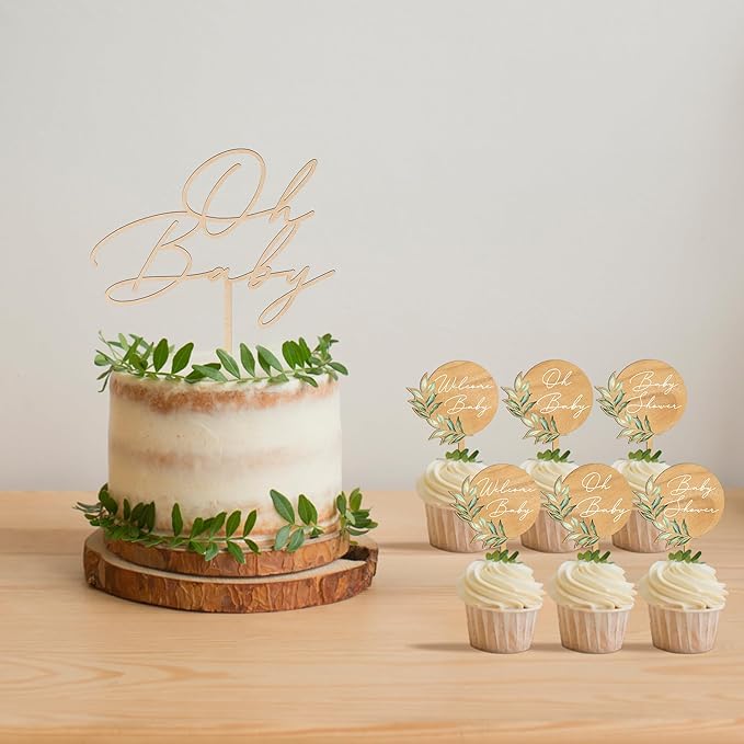 Custom Cupcake Toppers Cake Decorations in Wood - Image 5