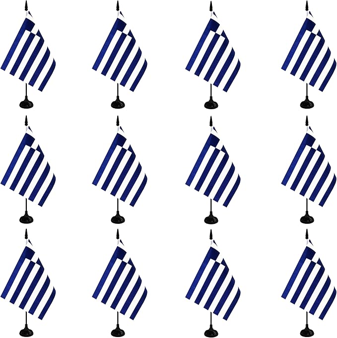 Greece Desk Flag, 12 Pack Greek Table Office Flag by Unknown