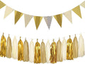 Sparkly Paper Pennant Banner Triangle Flags Bunting 8.2 Feet and Tissue Paper by Aonor