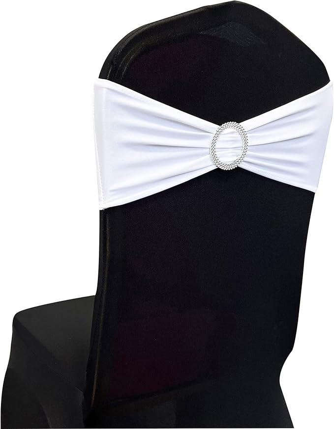 Spandex Chair Sashes Bands 50PCS Stretch Chair Ties Bows - Image 4