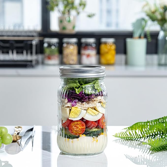 WELLIFE Wide Mouth Mason Jars, Wedding Favors, Meal Prep, Yogurt & Decor - Image 6