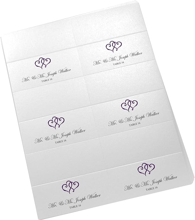 Linked Hearts Printable Place Cards, Laser & Inkjet Printers - Image 4