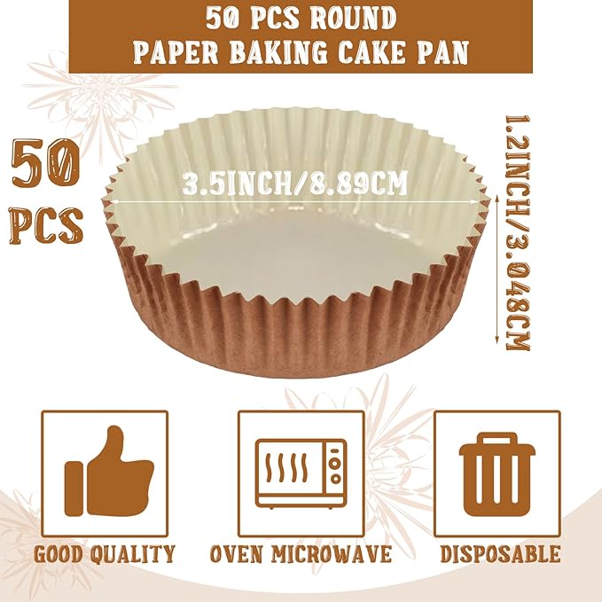 Uiifan Disposable Round Cupcake Liners Paper Baking Cups Wrappers Cupcake Paper - Image 3