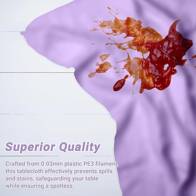 QZYL 4 PCS Plastic Table Cloth Disposable, 54x108 Inches Leakproof Rectangle - Image 4