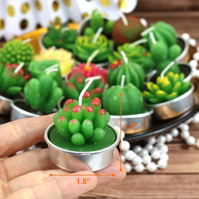GIFTEXPRESS 18 Pcs Succulent Cactus Candles No Repeat Style, Delicate Smokeless - Image 3