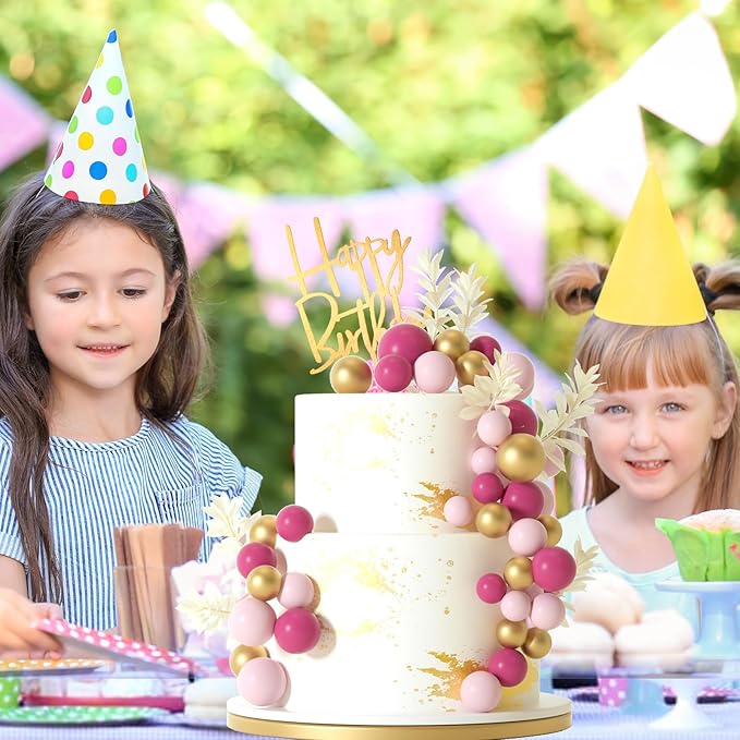 MIAHART Ball Cake Toppers Boho Grass Cake Topper Ball Cake Insert Decoration - Image 6