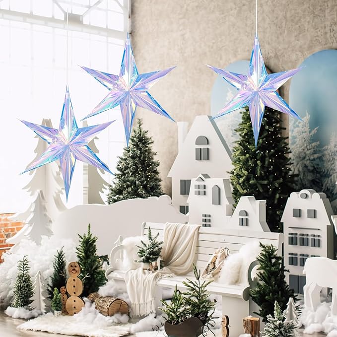 Dazzling Colorful Hexagonal Star Decoration Hanging Decorative Folding Rainbow - Image 4