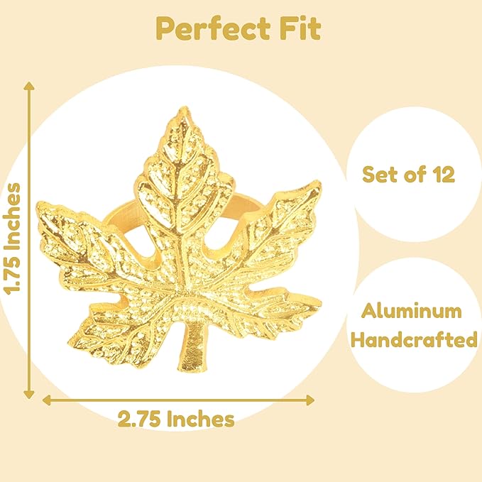 Elegant Handcrafted Leaf Napkin Rings - Image 4