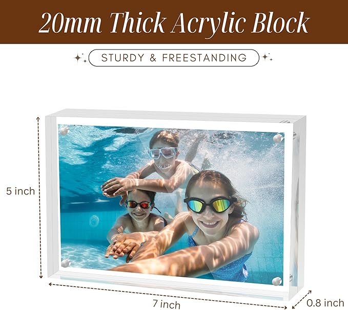 CATIFLIN 5x7 Magnetic Acrylic Frames 2 Pack, Double Sided Clear Frameless - Image 5