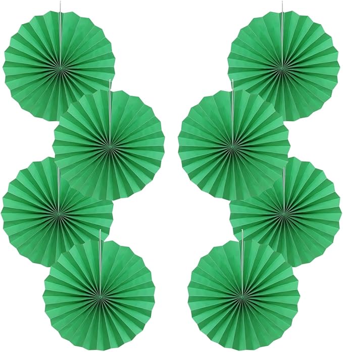 Green Party Decorations, Tennis Party Decorations Party Paper Fans Bulk 12in by BARTHEW