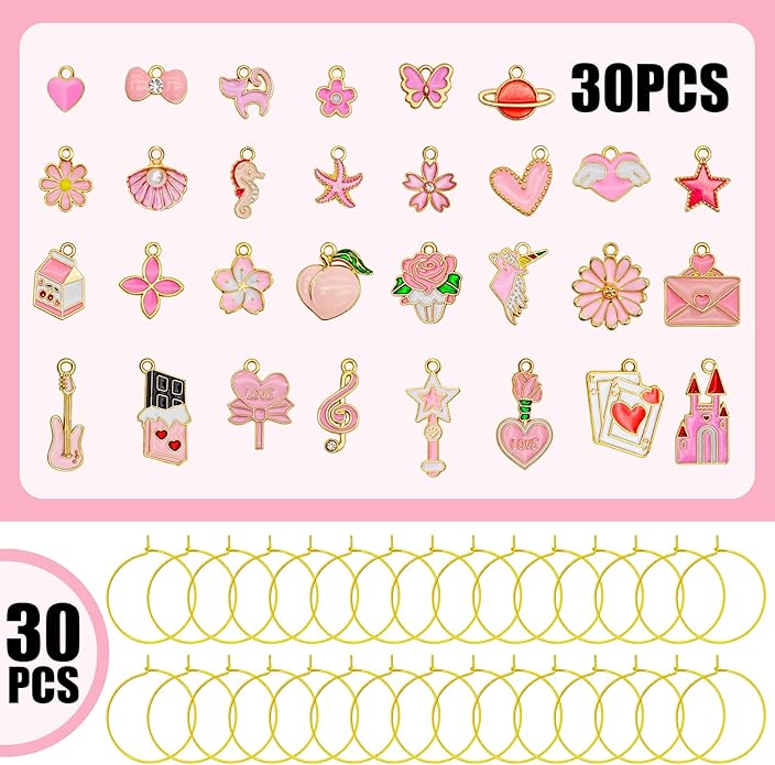 30PCS Wine Glass Charms Identification Markers - Image 5