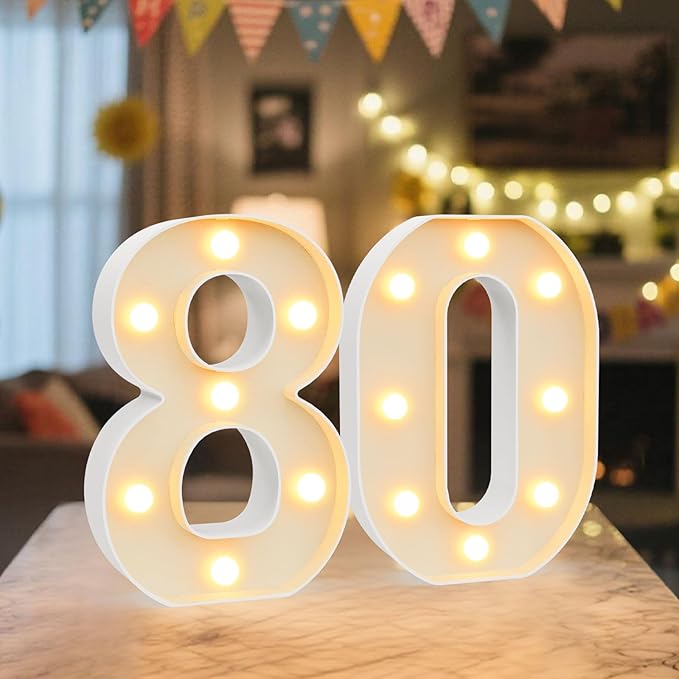 LED Marquee Light Up Numbers Sign by NANXU