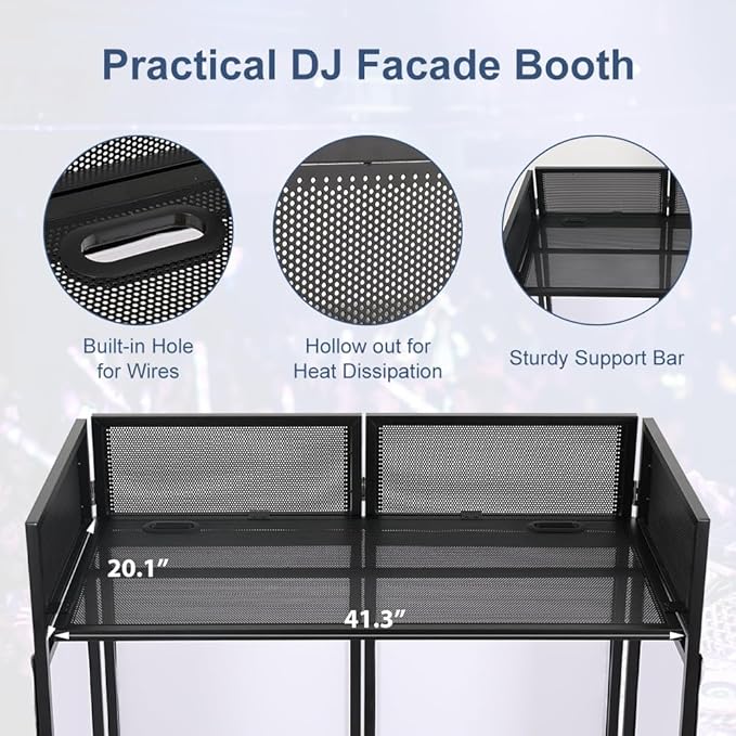 LUCKUP Portable DJ Booth 41"L x 20"W DJ Facade - Image 2