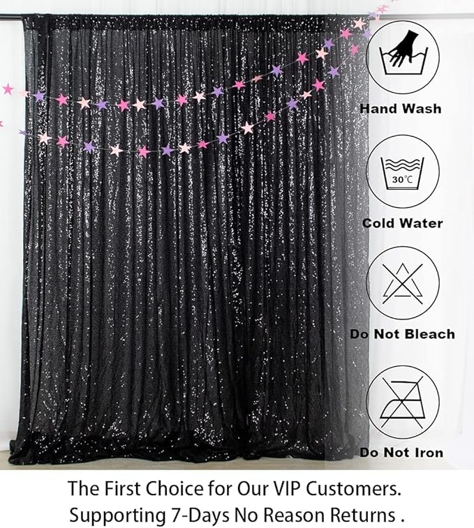 ShinyBeauty Black Sequin Backdrop - Image 5