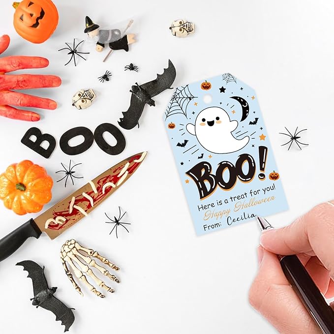 Aukolass 50Pcs Boo Gift Tags, Halloween Treat Tag - Image 4