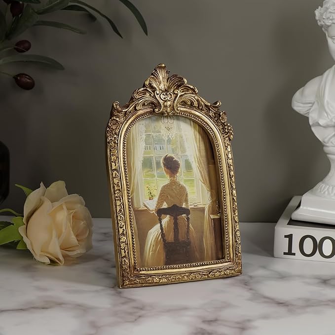 Cuspin Vintage 4x6 Picture Frame, Antique Arched Photo Frame - Image 6