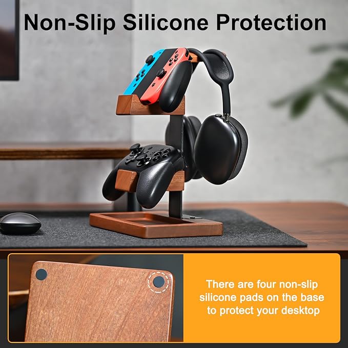Solid Wood Controller Holder and Headphone Stand, Gaming Controller Stand - Image 8