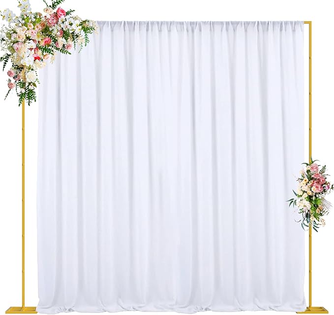 Wokceer 10x10 FT Backdrop Stand Heavy Duty Pipe and Drape Kit, Adjustable Gold by Wokceer
