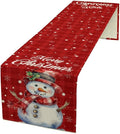 Christmas Table Runner, Christmas Snowman Snowflakes Winter Seasonal Table by Unknown