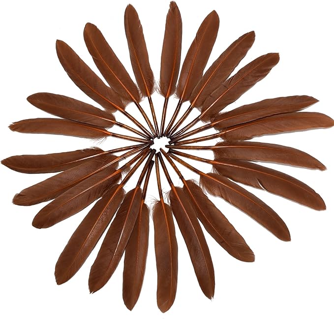 FeelfunFeather 120pcs Coffee Brown Goose Cochettes Feather Natural Bulk 4-6 - Image 3