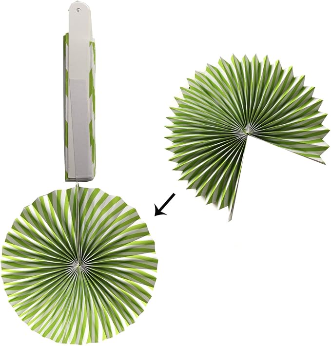 Hanging Paper Fan Set, Tissue Paper Pom Poms Flower Fan and Honeycomb Balls - Image 5