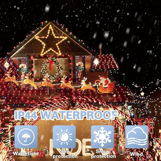 LAMPHOME 66ft Christmas Decorative Mini Lights, 200 LED Transparent Wire Fairy - Image 5