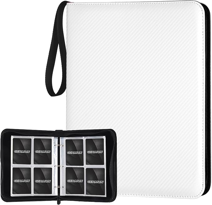 4 Pocket Card Binder, Premium Zip Trading Card Binder, 400 Double Sided Pocket by GERMUN