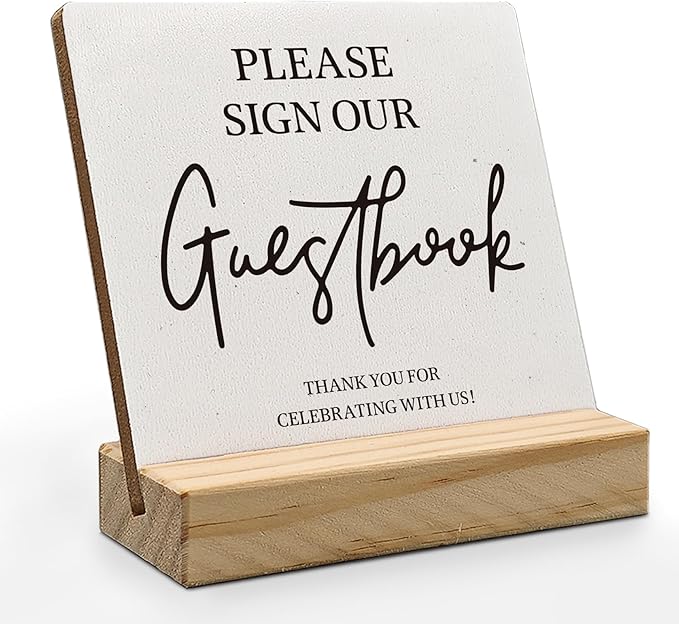 Guest Book Desk Decor, Wedding Guest Book Sign, Wedding GuestBook Wood Plaque by ANIANG