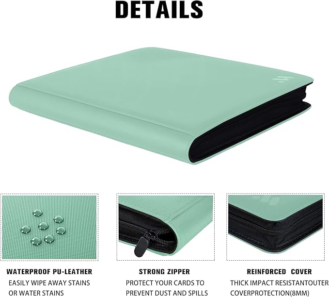 Premium 1000+ Pockets Card Binder, 16 Pockets Trading Card Binder Ringless Side - Image 5