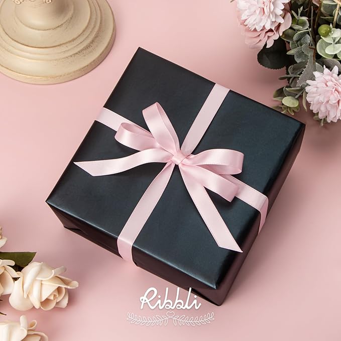Ribbli Light Pink Satin Ribbon Double Faced Satin 1/2 Inch x Continuous 100 - Image 2